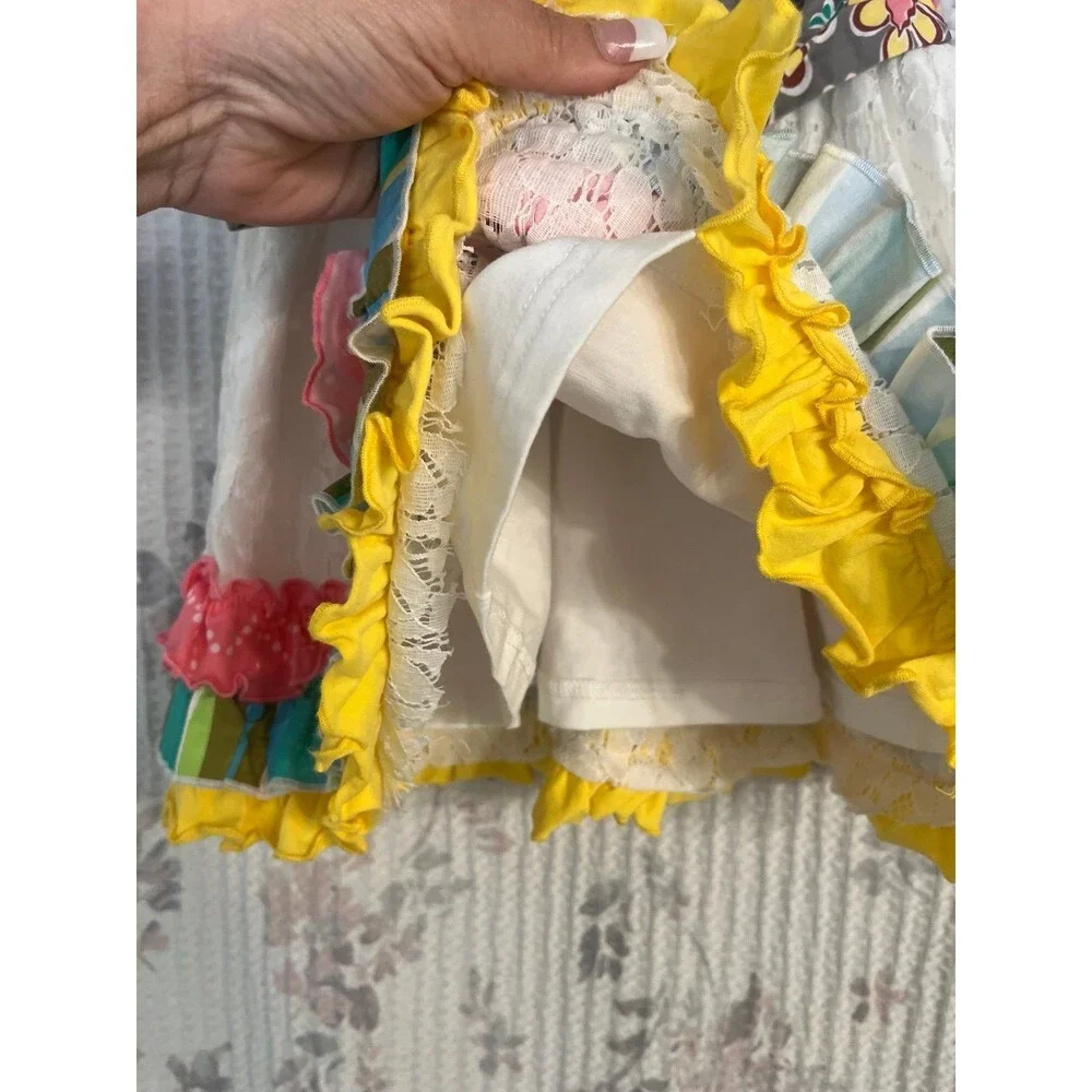 Adora-Bay Ruffled Patchwork Dress 2T - Picture 6 of 8